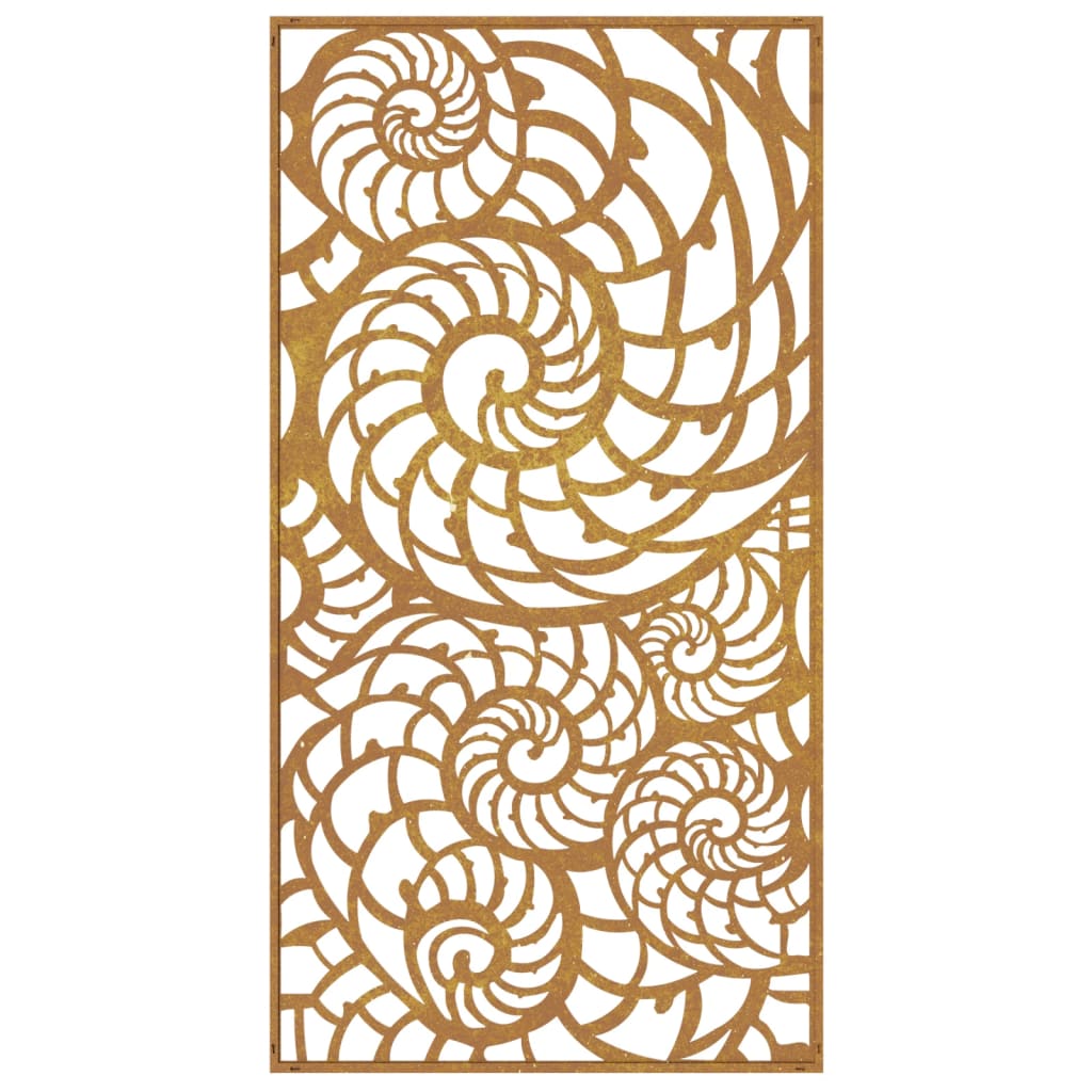 Väggdekoration 105X55 Cm Rosttrögt Stål Snäckskalsdesign