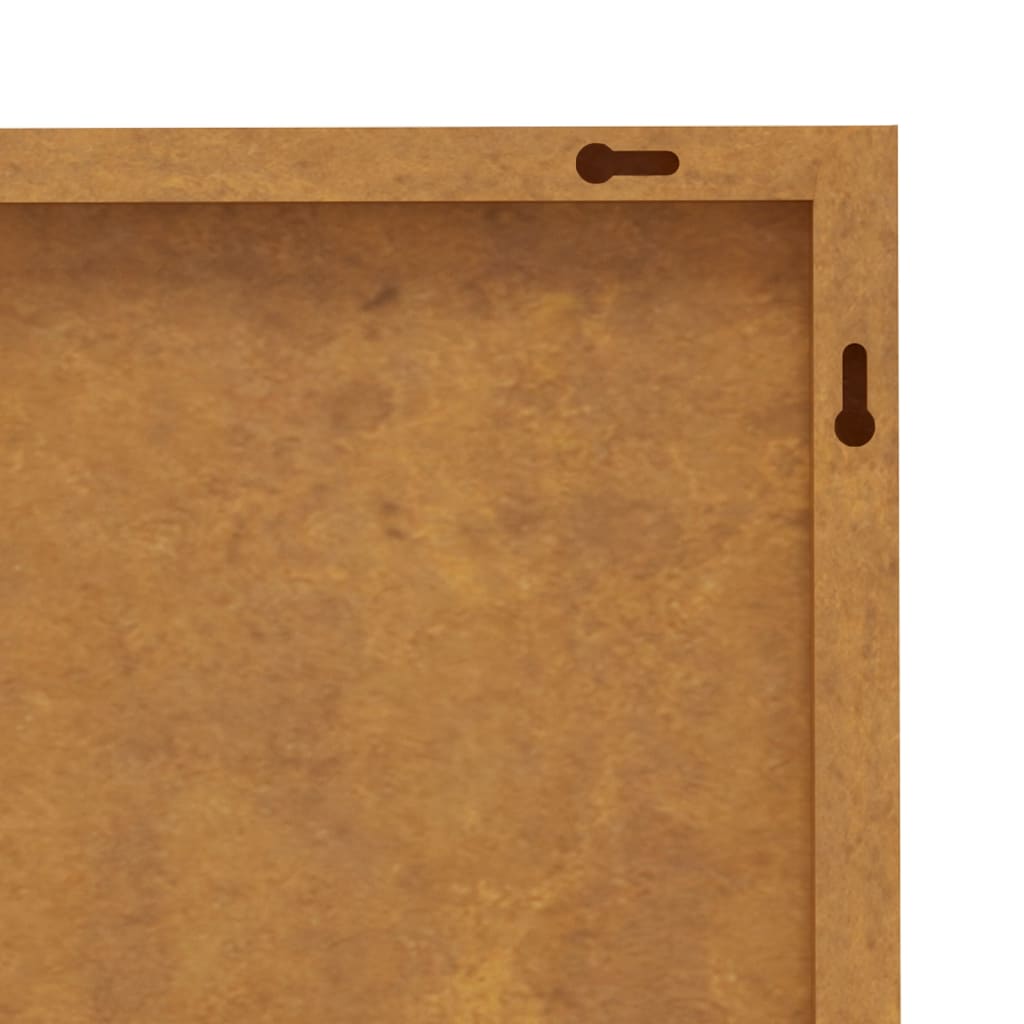 Väggdekorationer 3 Delar 105X55 Cm Rosttrögt Stål Träddesign