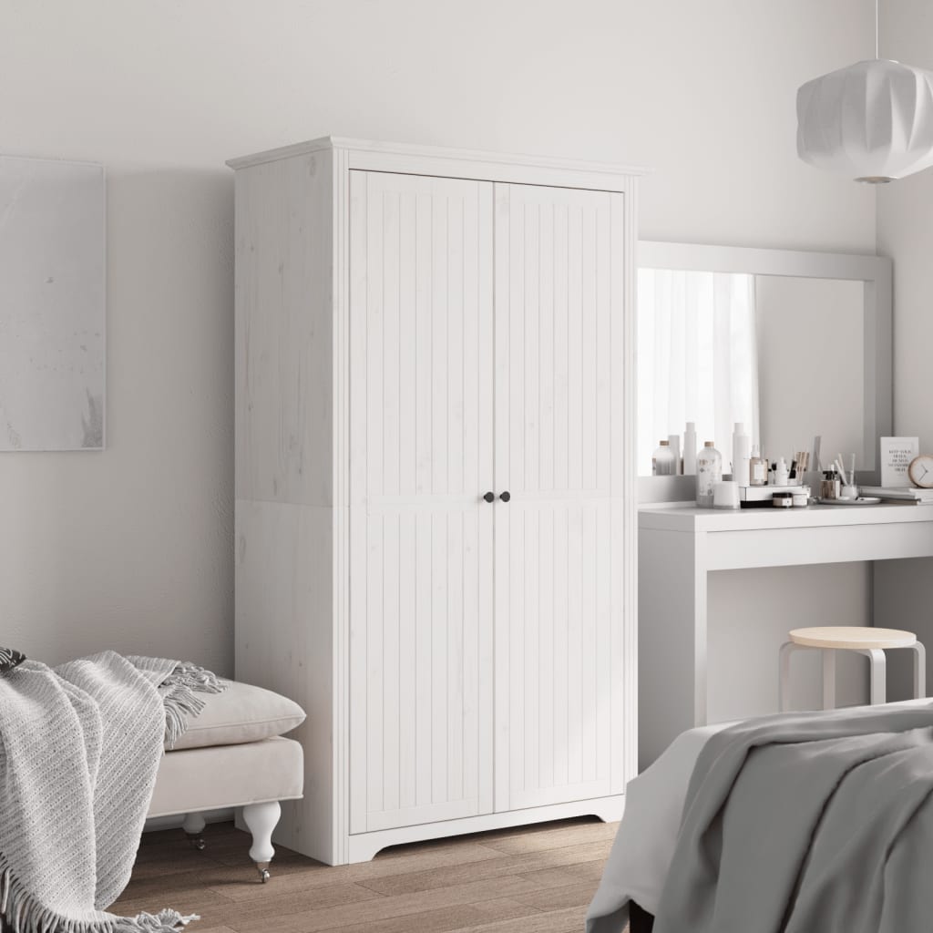 Klädskåp Bodo Vit Och 99X53,5X173 Cm Massiv Furu