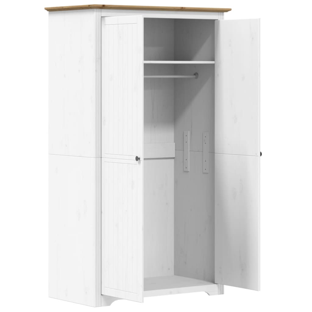 Klädskåp Bodo Vit Och 99X53,5X173 Cm Massiv Furu