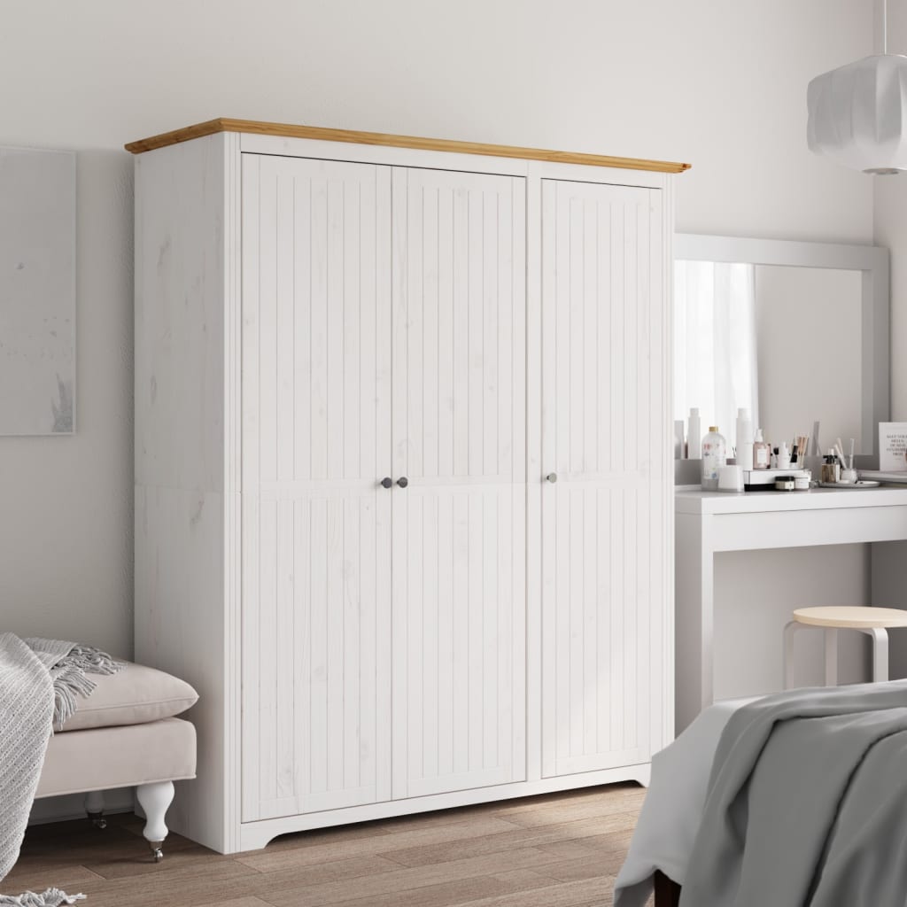 Klädskåp Bodo Vit Och 99X53,5X173 Cm Massiv Furu