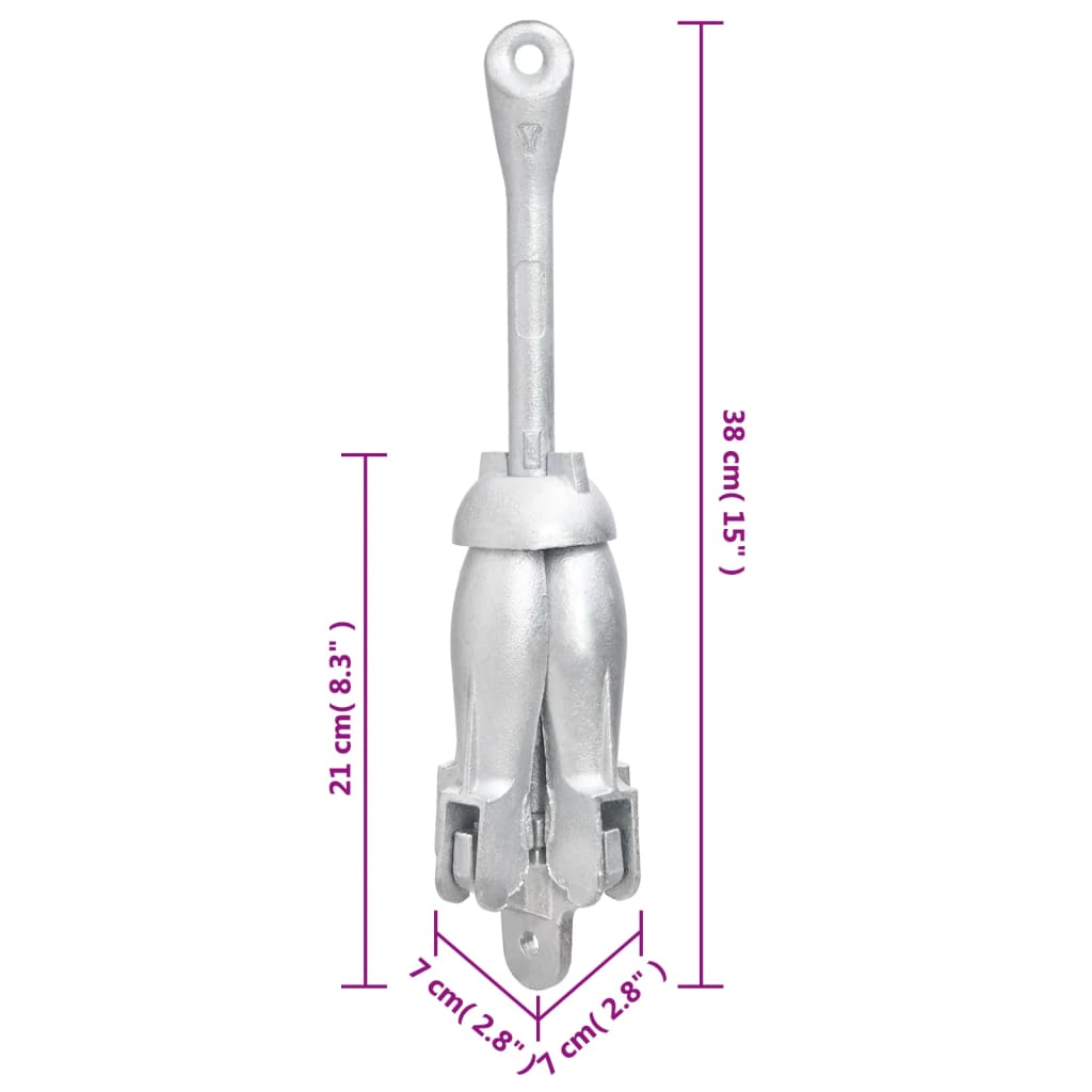 Hopfällbart Ankare Silver 2,5 Kg Smidbart Järn