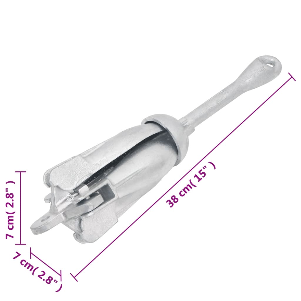 Hopfällbart Ankare Silver 2,5 Kg Smidbart Järn