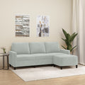 3-Sitssoffa Med Fotpall 180 Cm Sammet