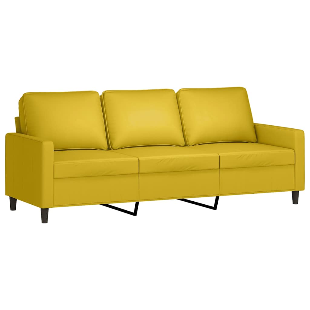 3-Sitssoffa Med Fotpall 180 Cm Sammet