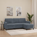 3-Sitssoffa Med Fotpall 180 Cm Sammet