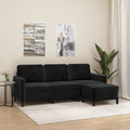 3-Sitssoffa Med Fotpall 180 Cm Sammet