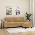 3-Sitssoffa Med Fotpall 180 Cm Sammet