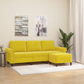 3-Sitssoffa Med Fotpall 180 Cm Sammet