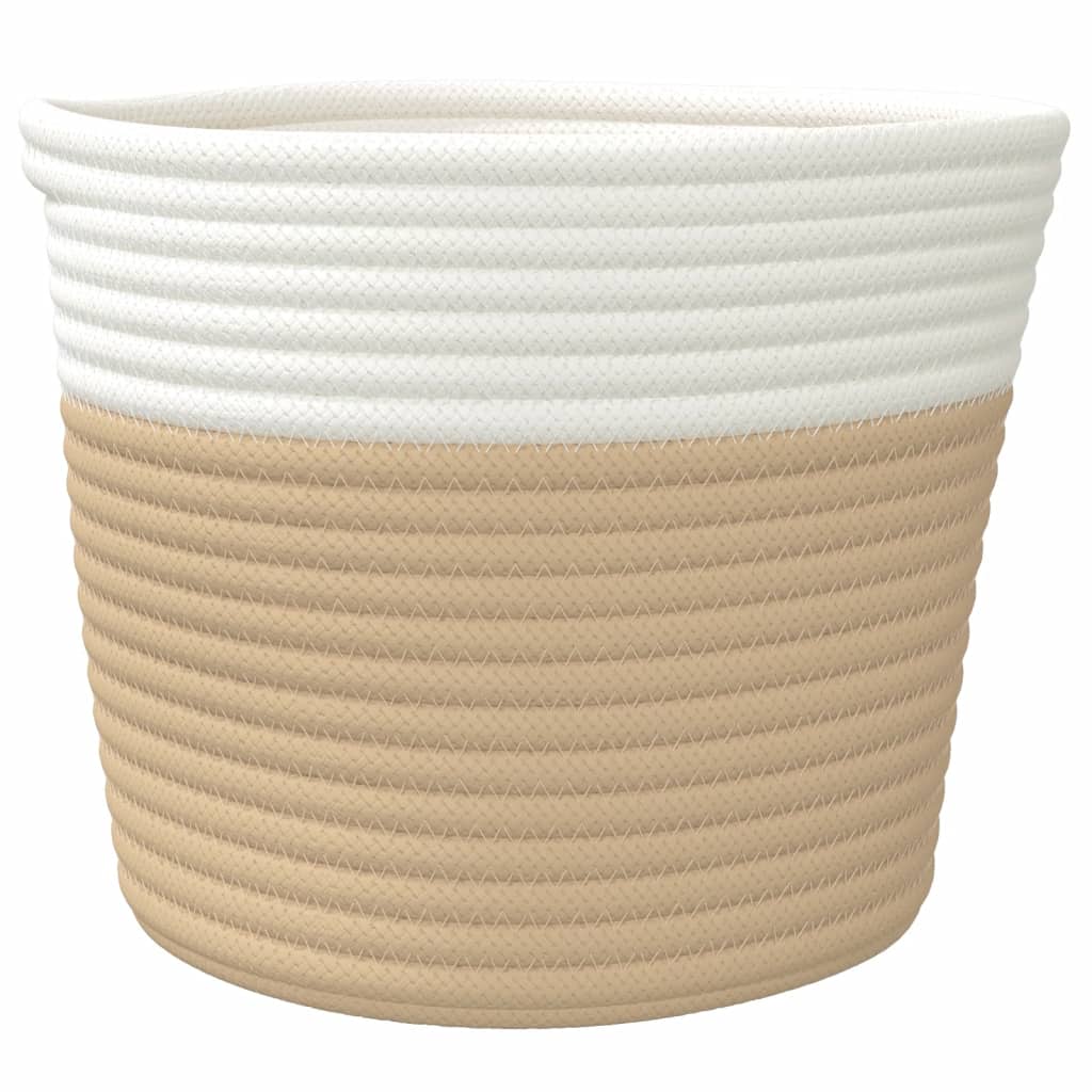 Förvaringskorgar 2 St Och Vit Ø24X18 Cm Bomull