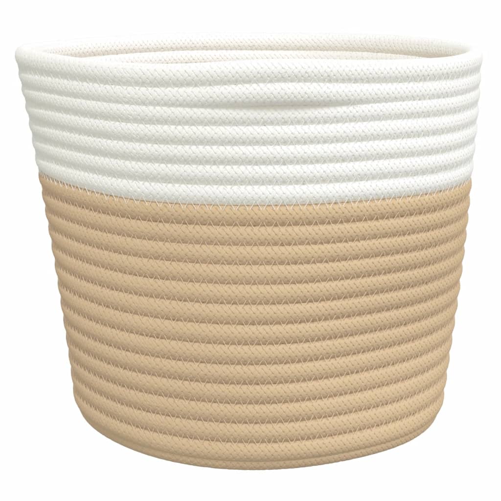 Förvaringskorgar 2 St Och Vit Ø24X18 Cm Bomull