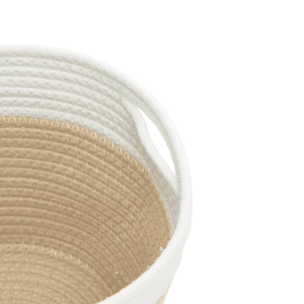 Förvaringskorgar 2 St Och Vit Ø24X18 Cm Bomull