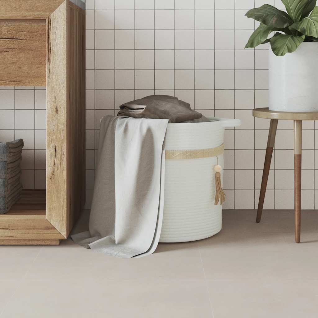 Förvaringskorg Vit Ø38X36 Cm Bomull