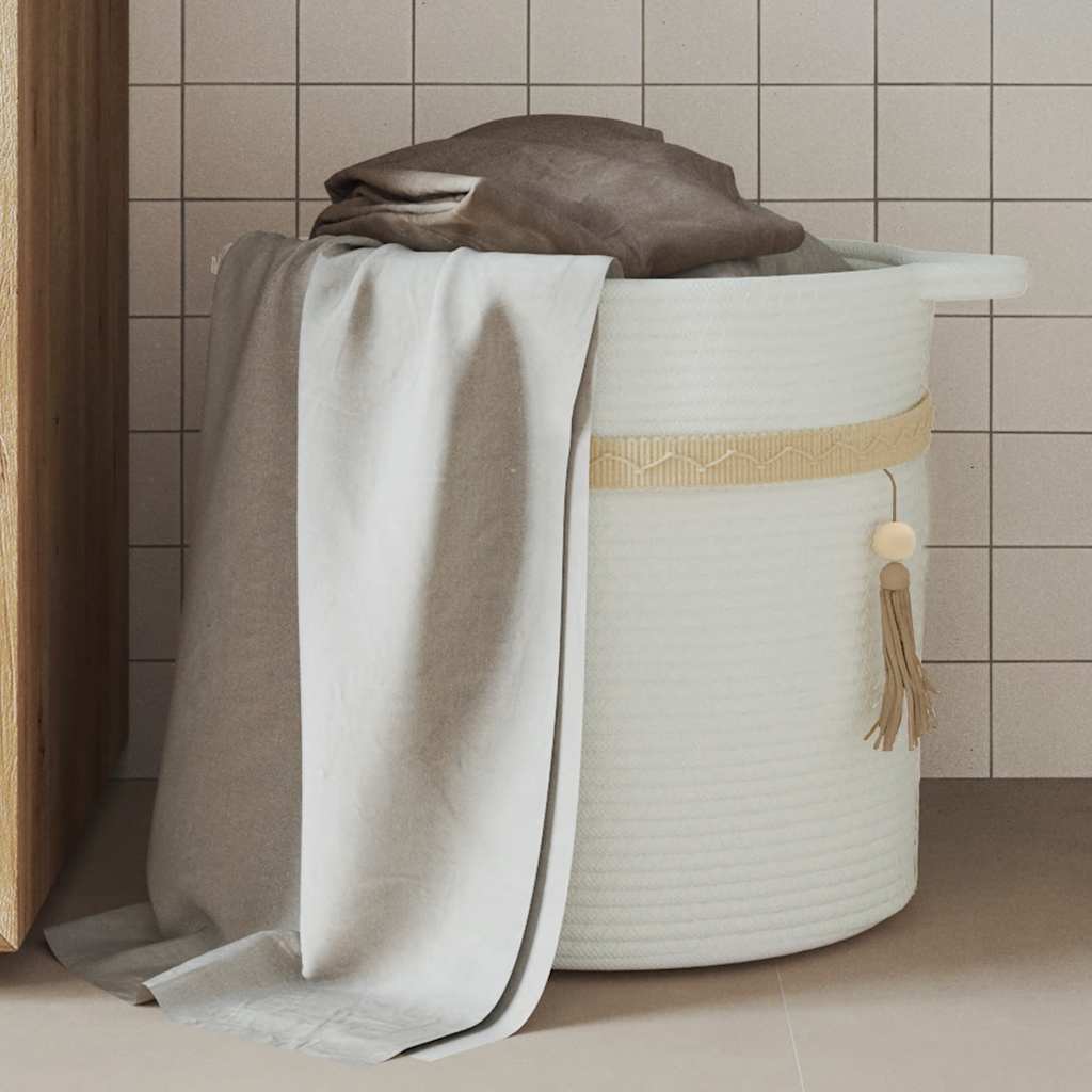 Förvaringskorg Vit Ø38X36 Cm Bomull
