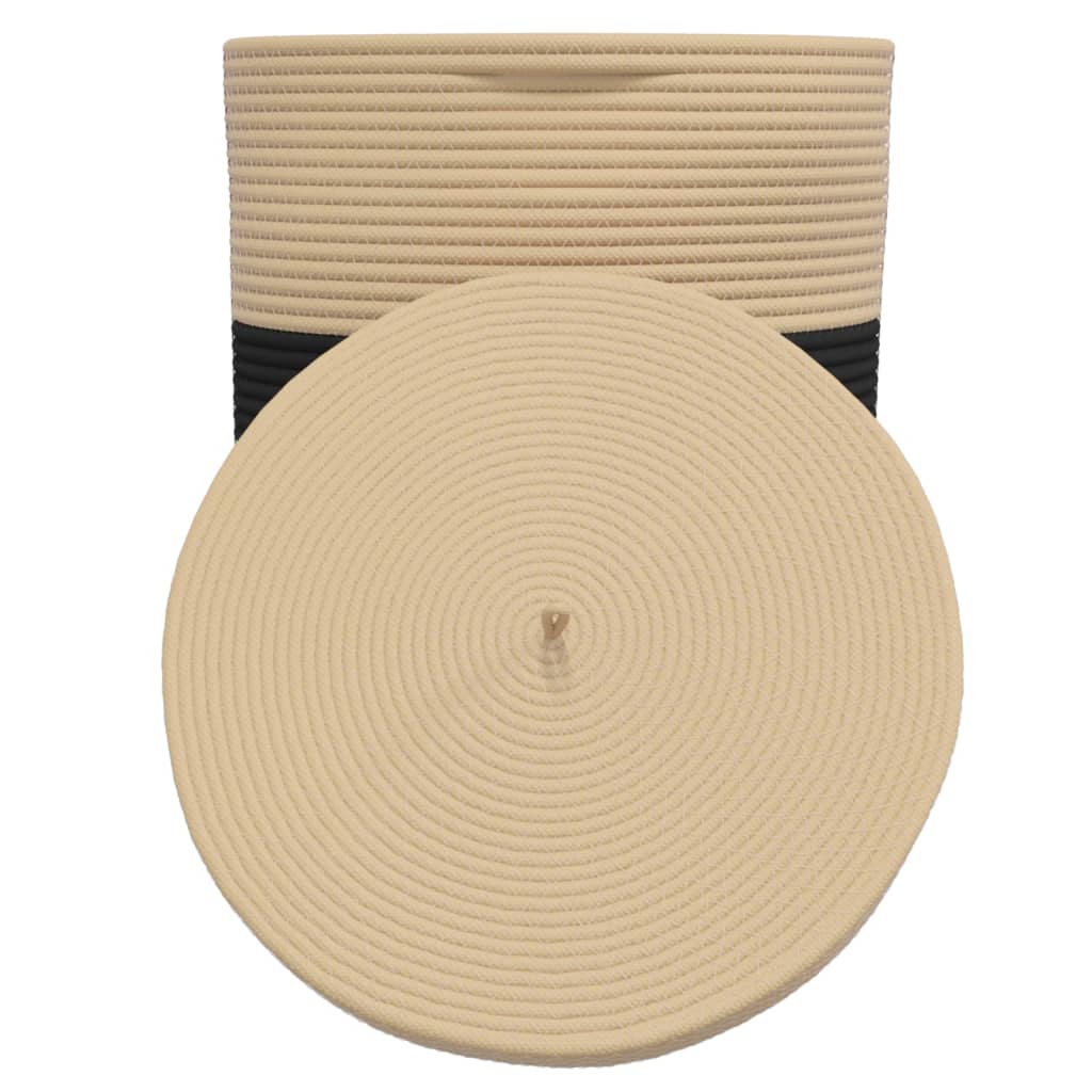 Förvaringskorg Med Lock Och Beige Ø37X50 Cm Bomull