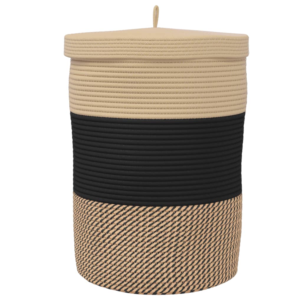 Förvaringskorg Med Lock Och Beige Ø37X50 Cm Bomull