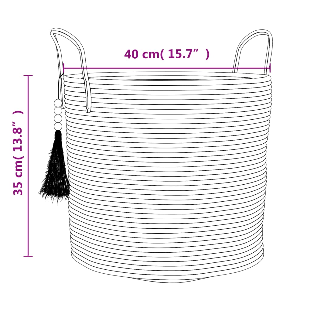Förvaringskorg Ø40X35 Cm Bomull