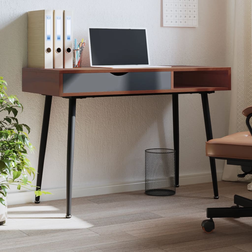 Datorbord Med Låda Brun 110X50X75 Cm Konstruerat Trä