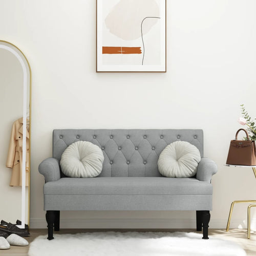 Bänk Med Ryggstöd 120X62X75,5 Cm Grå
