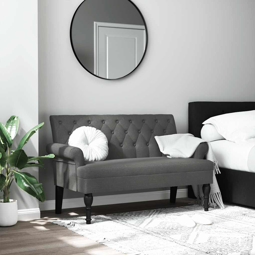 Bänk Med Ryggstöd 120X62X75,5 Cm Grå