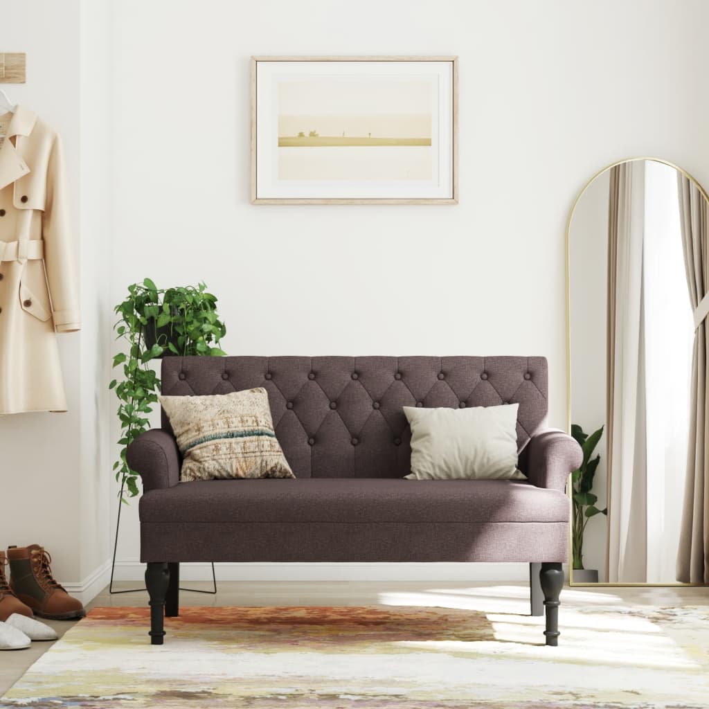 Bänk Med Ryggstöd 120X62X75,5 Cm Grå
