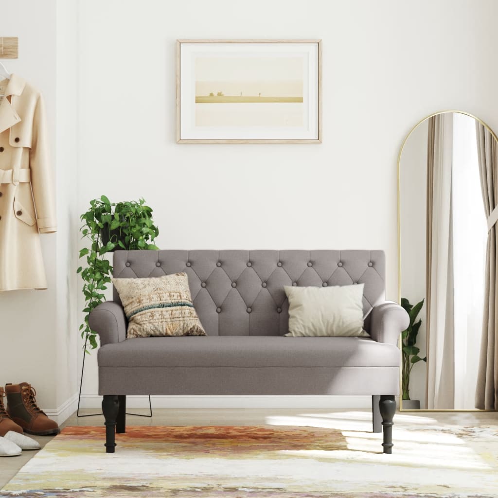 Bänk Med Ryggstöd 120X62X75,5 Cm Grå