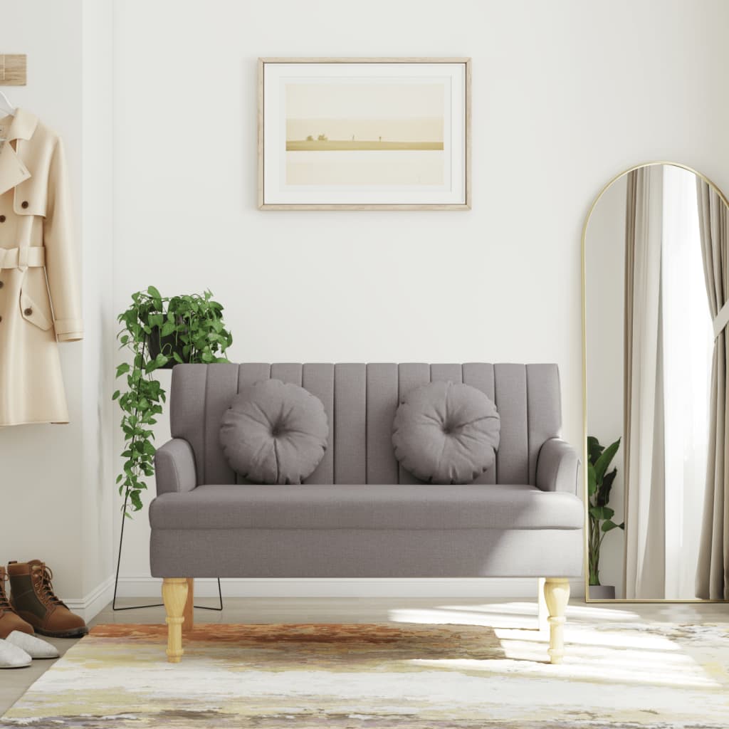 Bänk Med Kuddar 113X64,5X75,5 Cm Tyg
