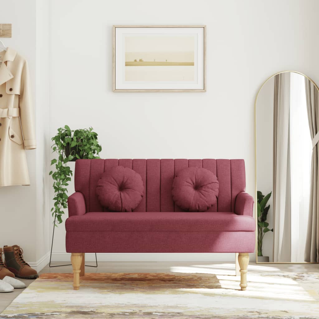 Bänk Med Kuddar 113X64,5X75,5 Cm Tyg