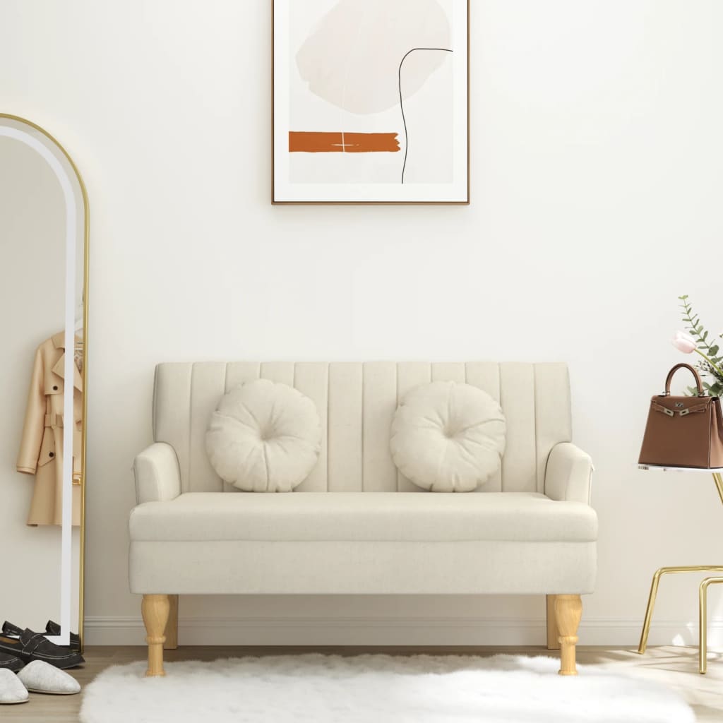 Bänk Med Kuddar 113X64,5X75,5 Cm Tyg