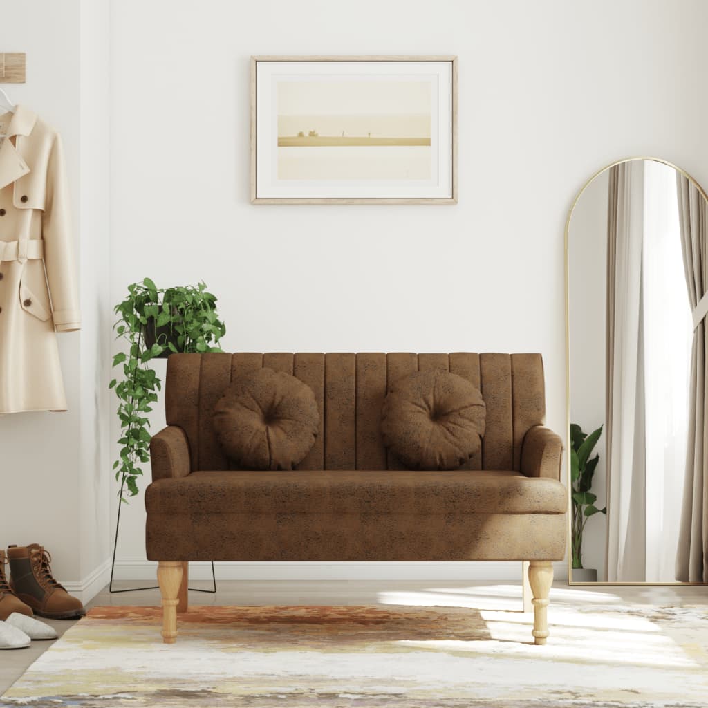 Bänk Med Kuddar 113X64,5X75,5 Cm Tyg