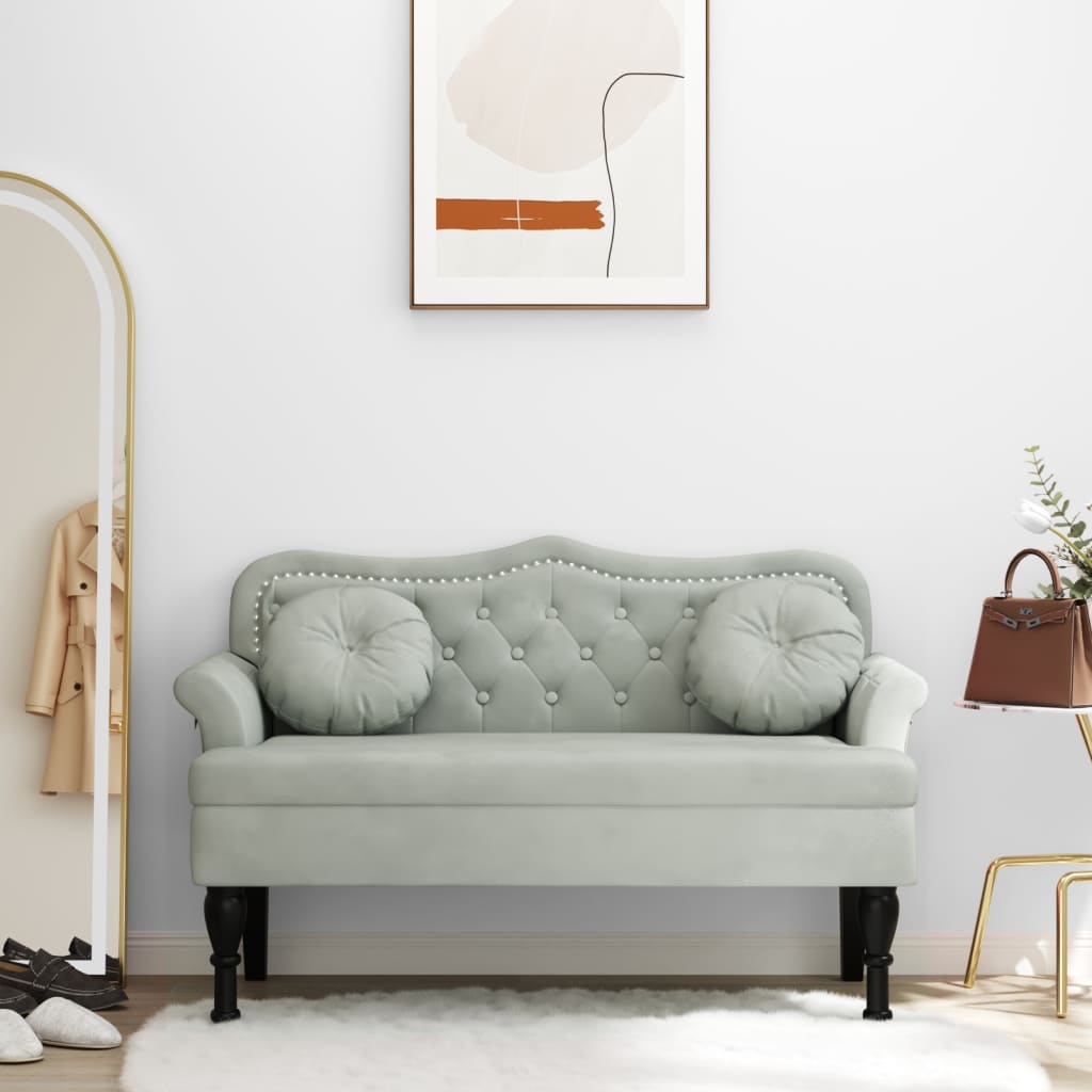 Bänk Med Kuddar 120,5X65X75 Cm Sammet