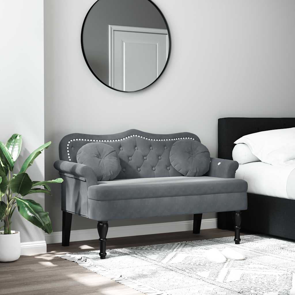 Bänk Med Kuddar 120,5X65X75 Cm Sammet