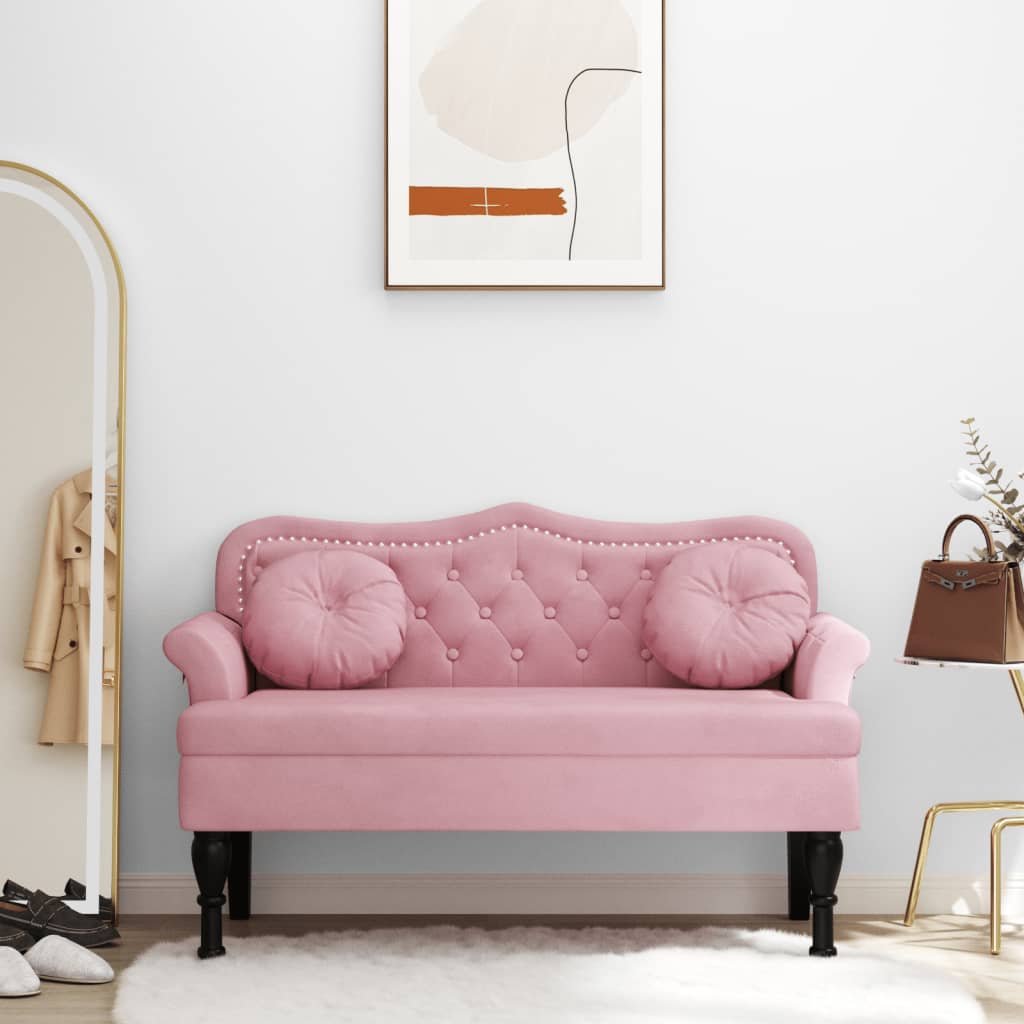 Bänk Med Kuddar 120,5X65X75 Cm Sammet