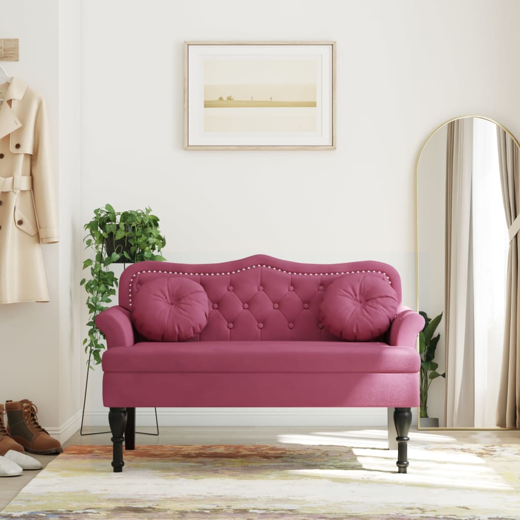 Bänk Med Kuddar 120,5X65X75 Cm Sammet