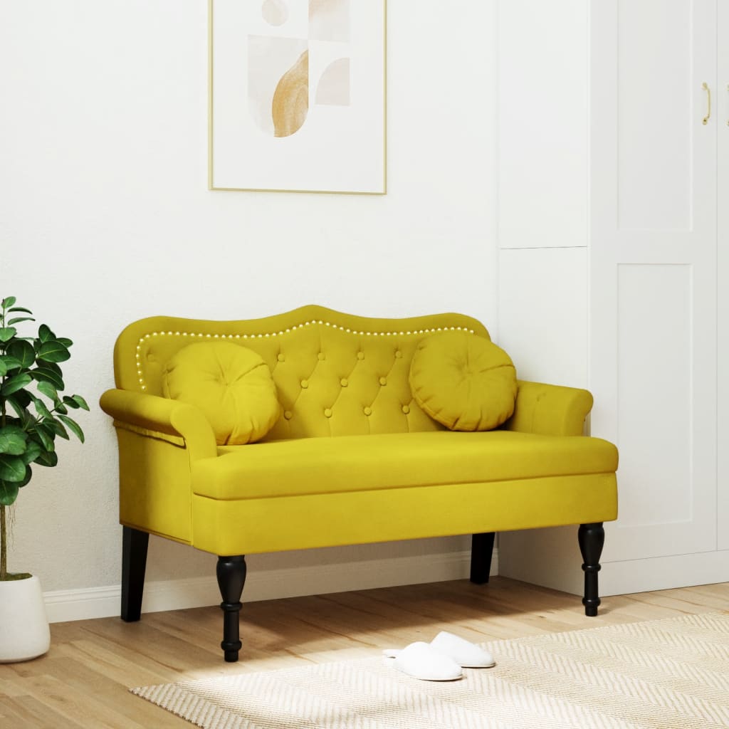 Bänk Med Kuddar 120,5X65X75 Cm Sammet