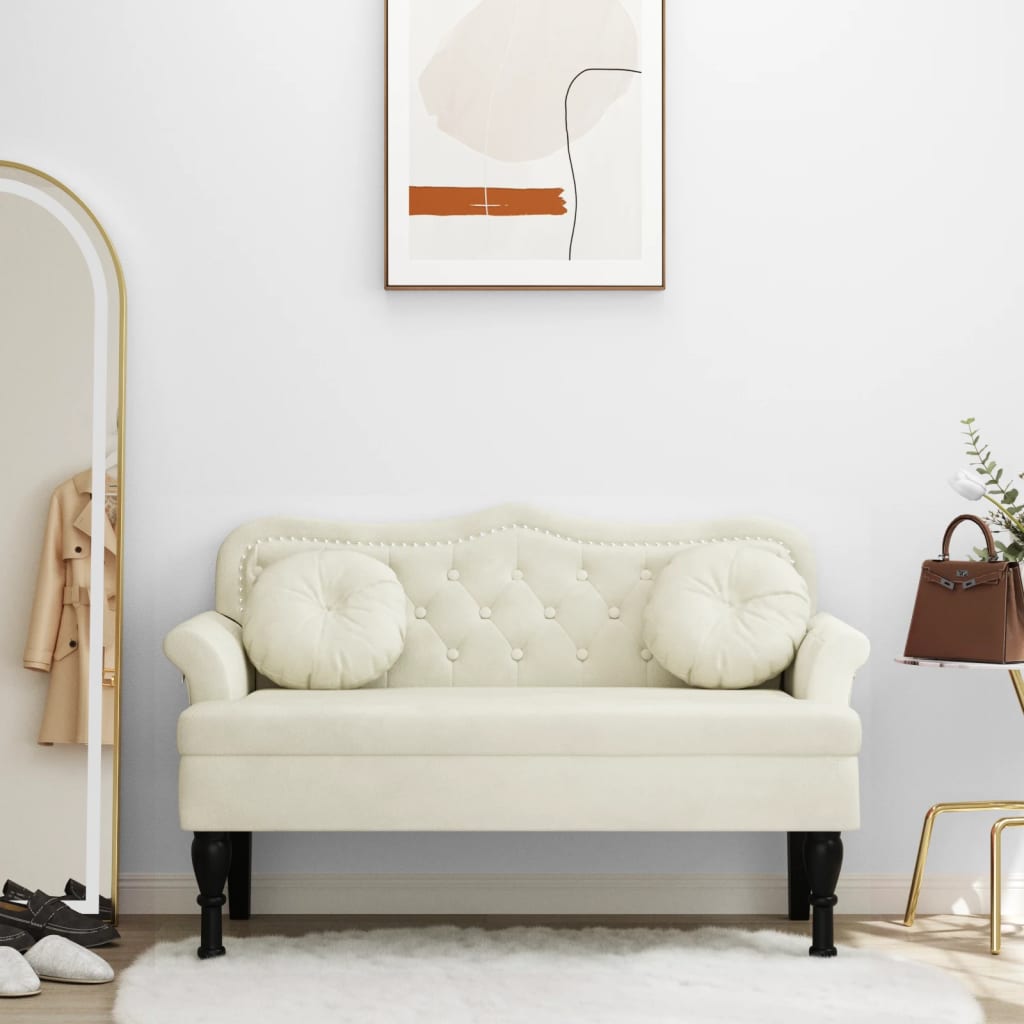 Bänk Med Kuddar 120,5X65X75 Cm Sammet