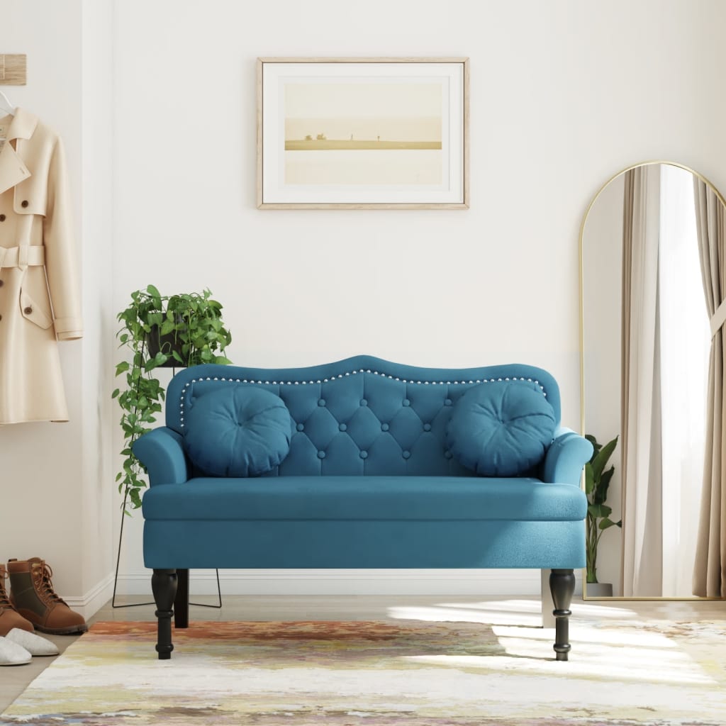 Bänk Med Kuddar 120,5X65X75 Cm Sammet