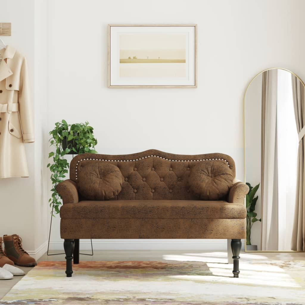 Bänk Med Kuddar 120,5X65X75 Cm Sammet