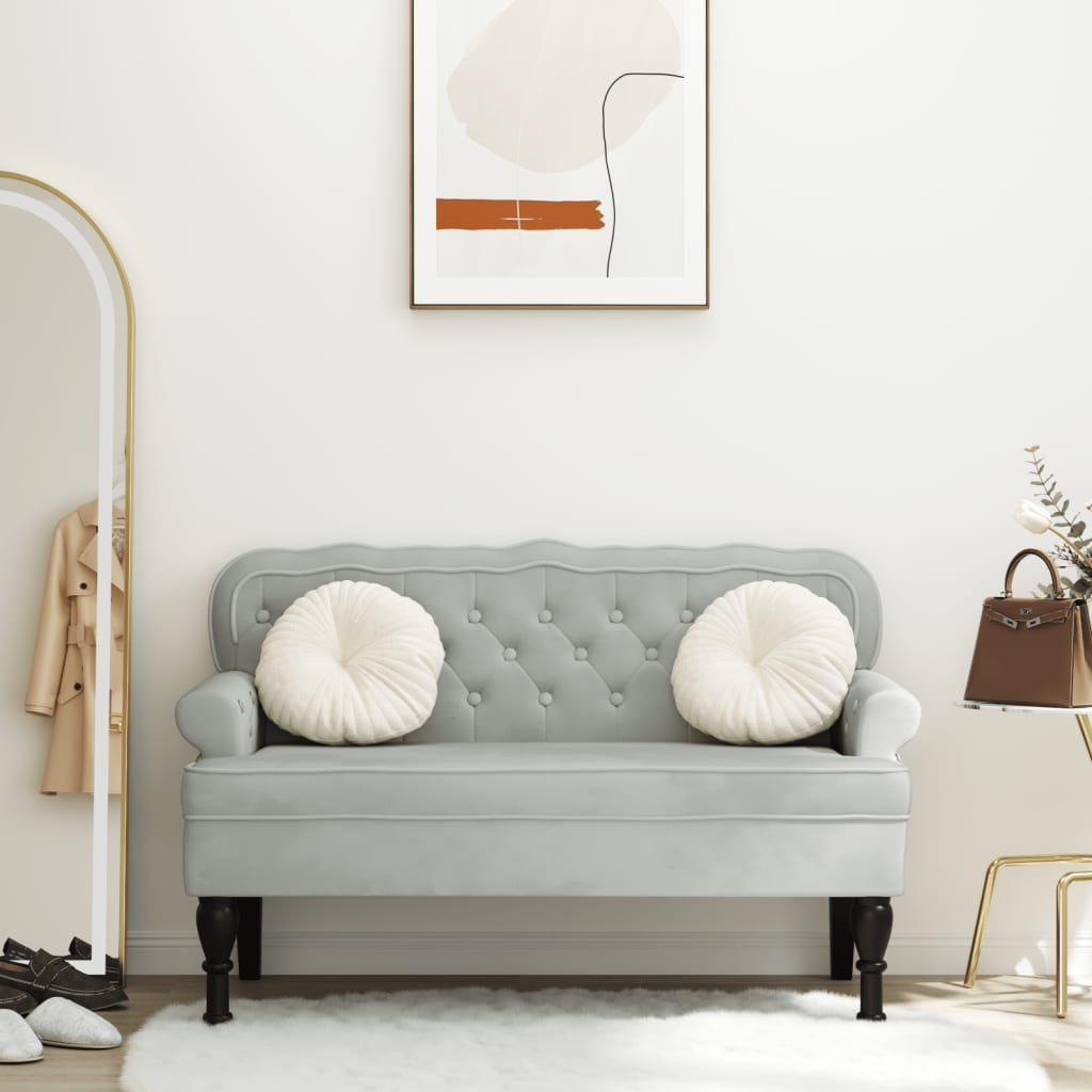 Bänk Med Ryggstöd 119,5X64,5X75 Cm Sammet