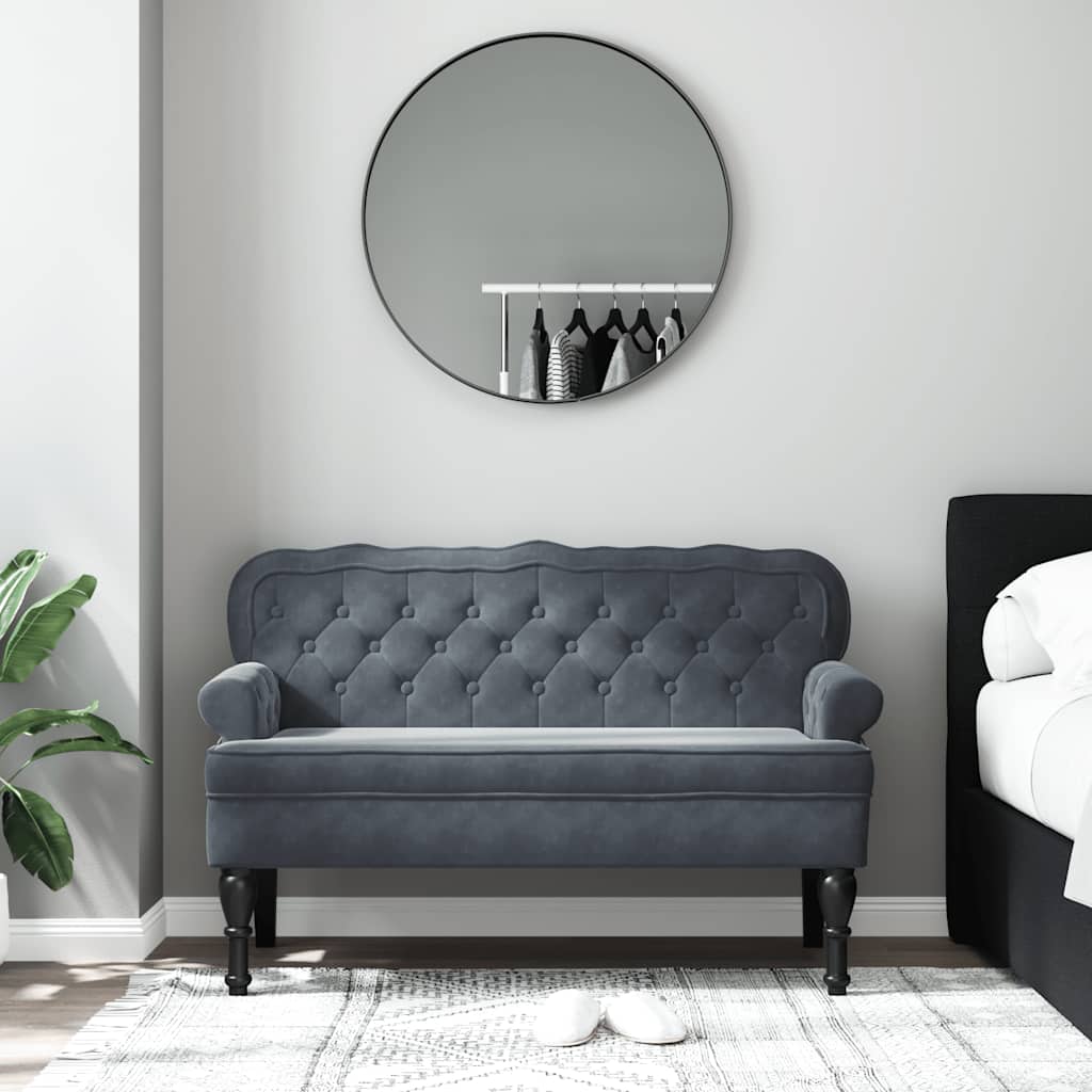 Bänk Med Ryggstöd 119,5X64,5X75 Cm Sammet