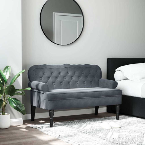 Bänk Med Ryggstöd 119,5X64,5X75 Cm Sammet