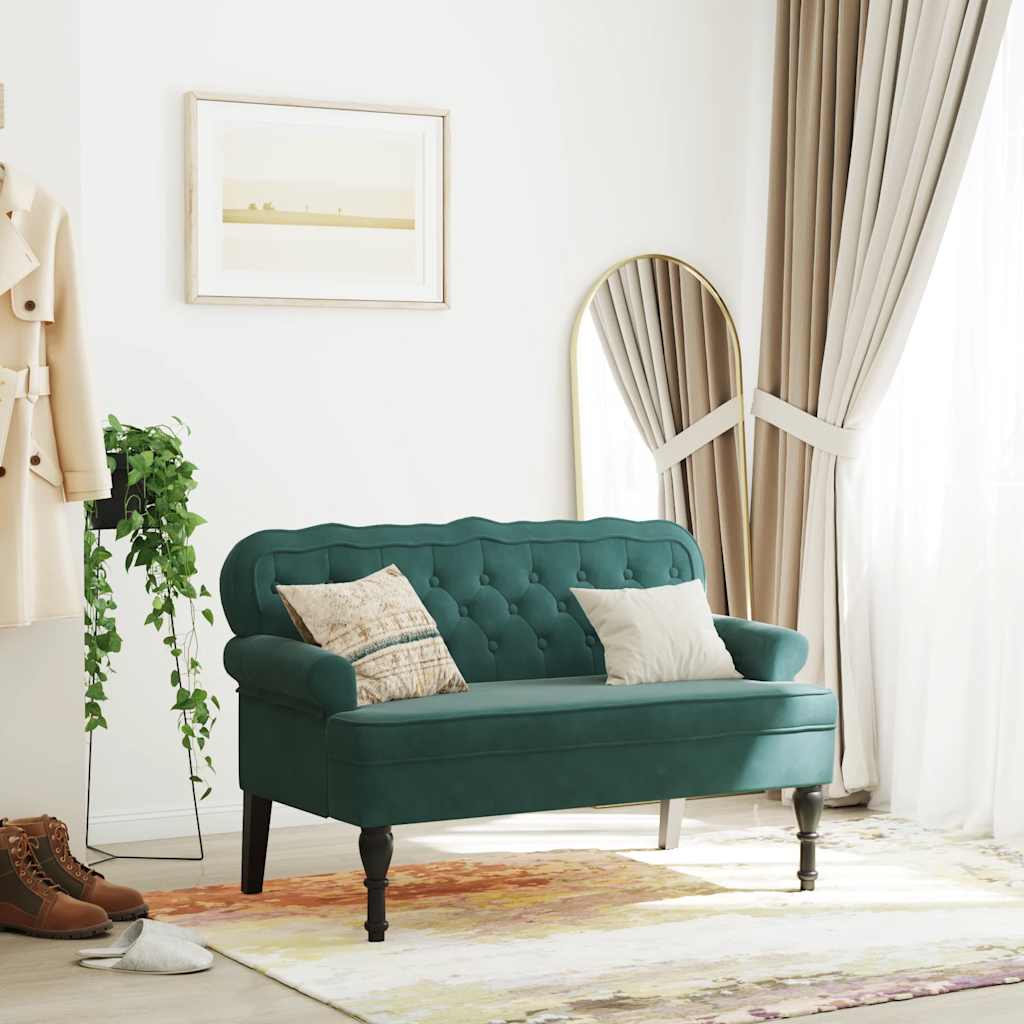 Bänk Med Ryggstöd 119,5X64,5X75 Cm Sammet
