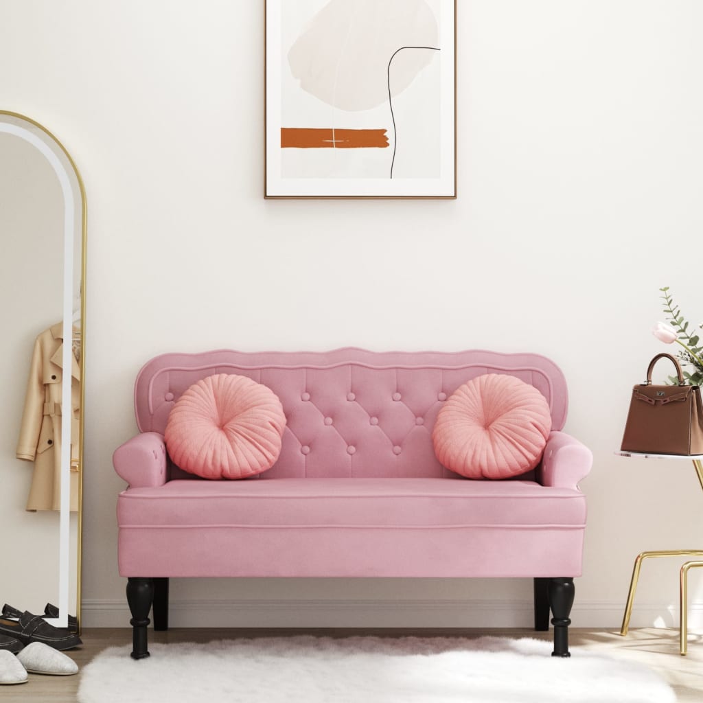 Bänk Med Ryggstöd 119,5X64,5X75 Cm Sammet