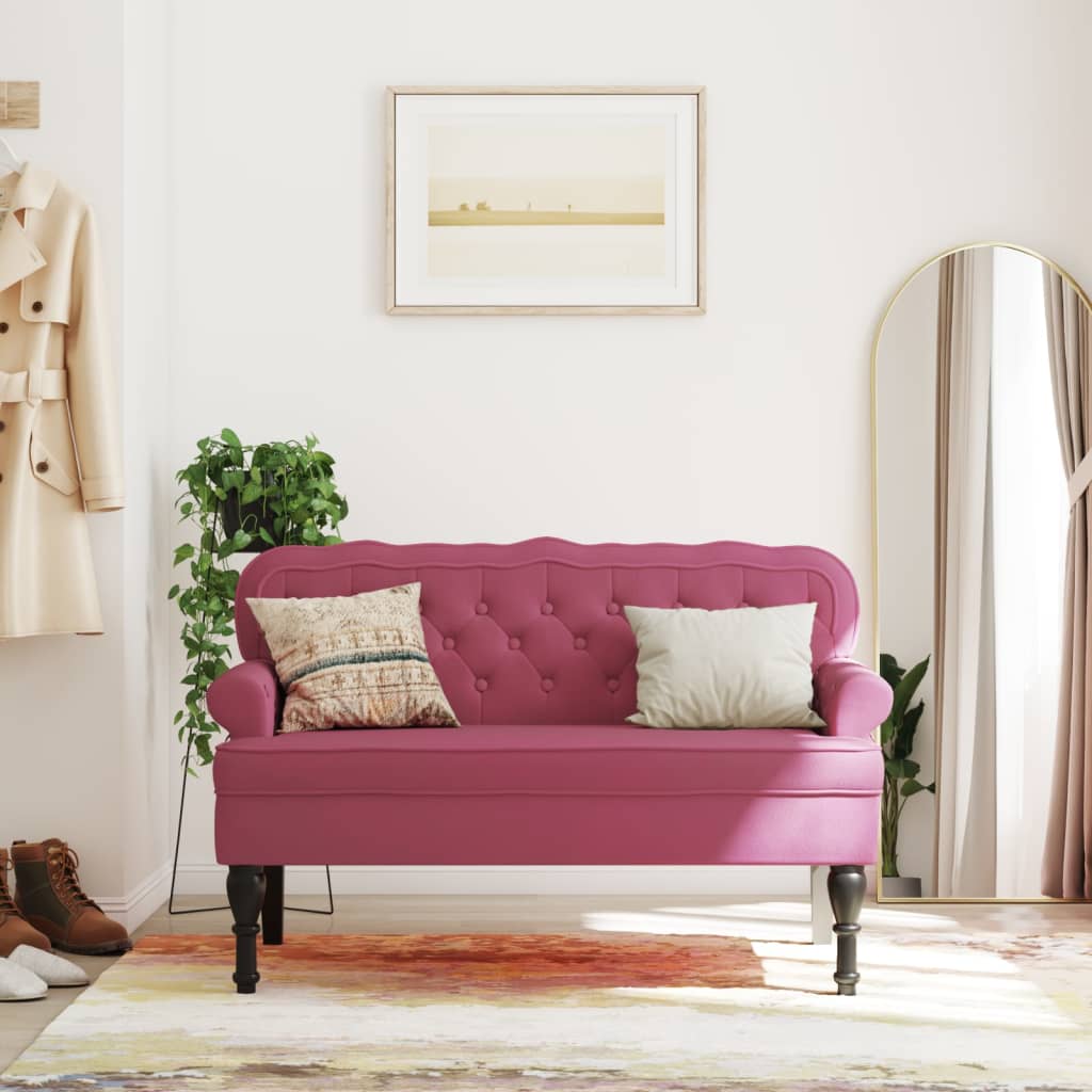 Bänk Med Ryggstöd 119,5X64,5X75 Cm Sammet