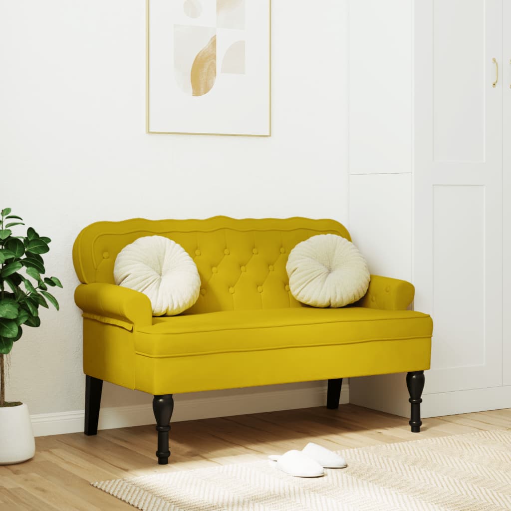 Bänk Med Ryggstöd 119,5X64,5X75 Cm Sammet