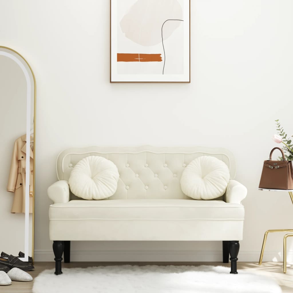 Bänk Med Ryggstöd 119,5X64,5X75 Cm Sammet
