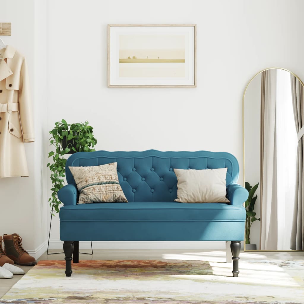 Bänk Med Ryggstöd 119,5X64,5X75 Cm Sammet