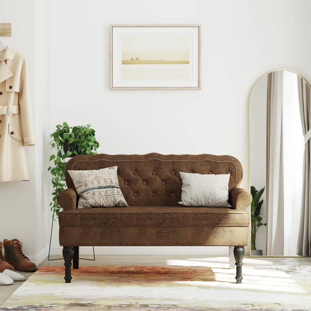 Bänk Med Ryggstöd 119,5X64,5X75 Cm Sammet