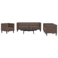Soffgrupp Chesterfield 3 Delar Konstmocka