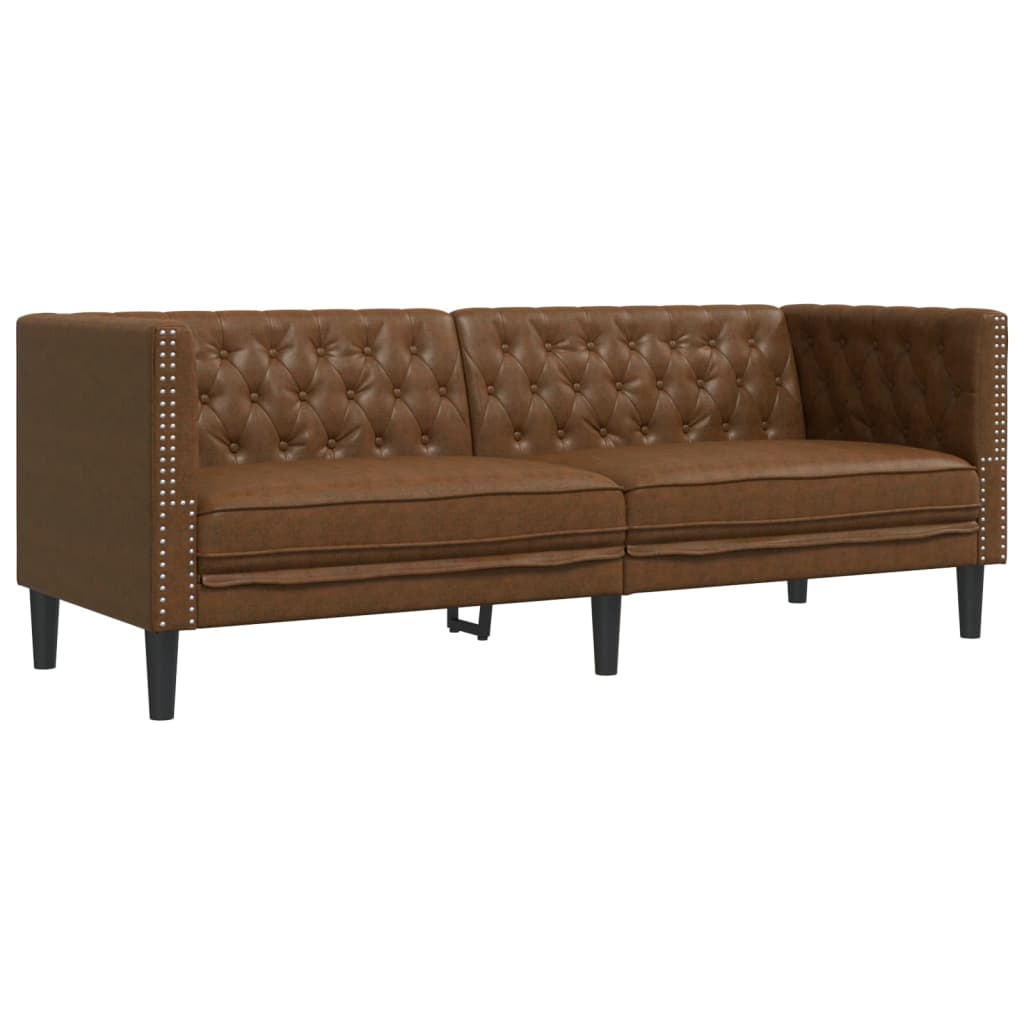 Soffgrupp Chesterfield 3 Delar Konstmocka